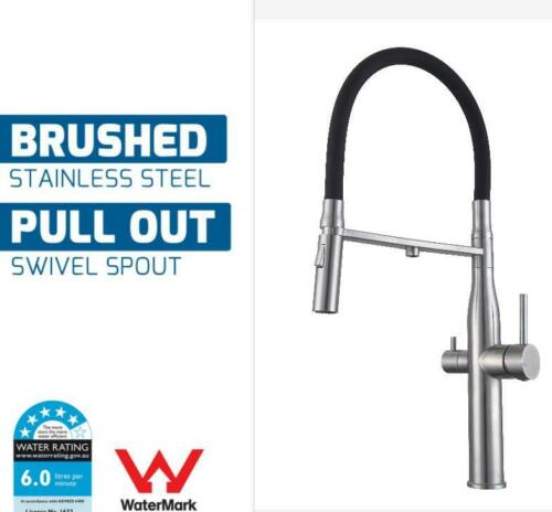 High End Quality Brushed Nickel Pull out Kitchen tap Solid stainless steel 304  3 way Pure Filter Water PVD plated