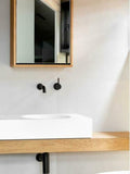 Matte Black colour wall mixer handle up 200 mm spout set