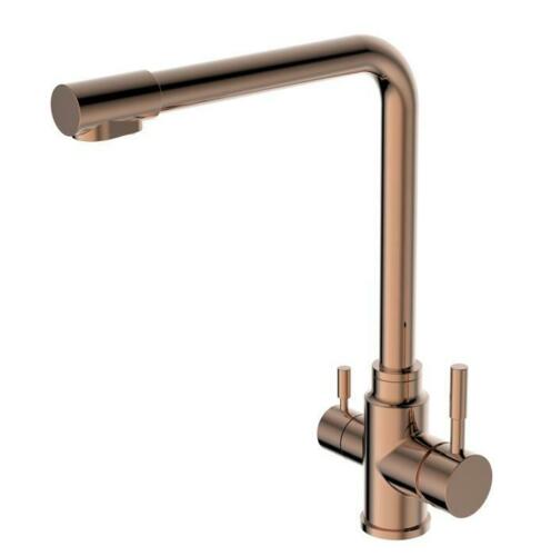 Brushed Rose Gold Copper stainless steel kitchen mixer tap 3 way pure filter NO LEAD PVD plated
