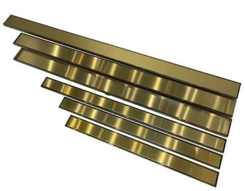 Brushed Gold PVD Stainless Steel Tile Insert 1500×110 Floor Waste Pane ...